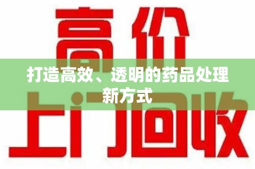 大连打造高效、透明的药品处理新方式